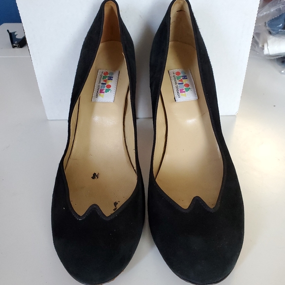 Chloë Sevigny x Opening Ceremony Black Suede Heels 9 - Picture 2 of 7